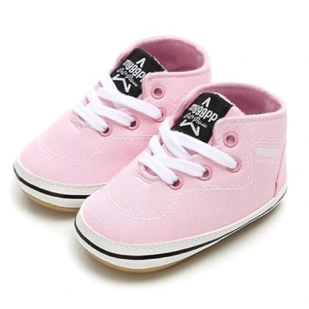 New Boutique Baby Girl Soft Crib First Steps Walking Canvas Shoes Sneakers Sz 5